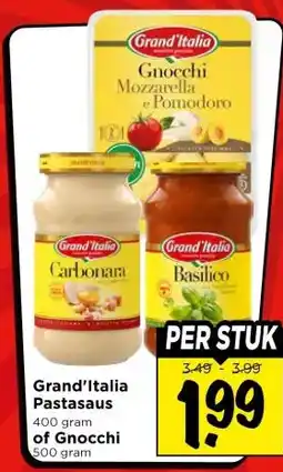 Vomar Voordeelmarkt Grand'Italia Pastasaus of Gnocchi aanbieding