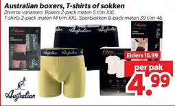 Dekamarkt Australian boxers, T-shirts of sokken aanbieding