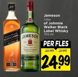 Vomar Voordeelmarkt Jameson , of Johnnie Walker Black Label Whisky aanbieding