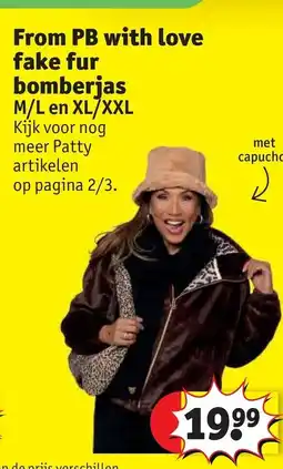 Kruidvat fake fur bomberjas aanbieding