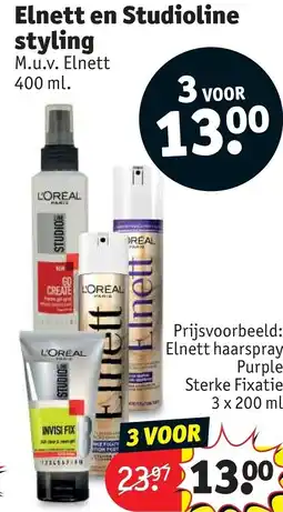 Kruidvat Elnett en Studioline styling aanbieding
