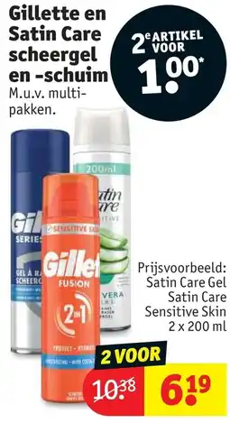 Kruidvat Gillette en Satin Care scheergel en Schuim aanbieding