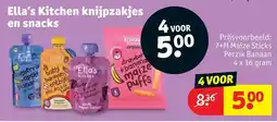 Kruidvat Ella's Kitchen knijpzakjes en snacks aanbieding