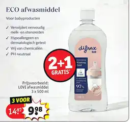 Kruidvat Difrax LOVI Afwasmiddel aanbieding