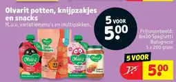 Kruidvat Olvarit Potten, Knijpzakjes en Snacks aanbieding
