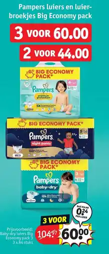 Kruidvat Pampers luiers en luierbroekjes Big Economy pack aanbieding
