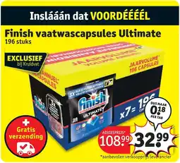 Kruidvat Finish vaatwascapsules Ultimate aanbieding