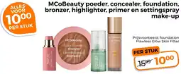 Trekpleister MCoBeauty Poeder, Concealer, Foundation, Bronzer, Highlighter, Primer en Settingspray Make-Up aanbieding