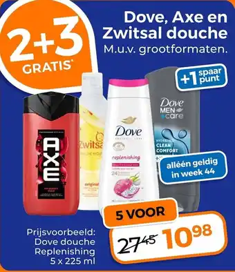 Dove, Axe en Zwitsal Douche