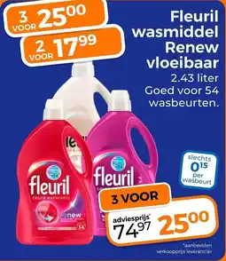 Trekpleister Fleuril Wasmiddel Renew Vloeibaar aanbieding