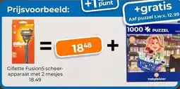 Trekpleister Gillette Fusion5 scheerapparaat met 2 mesjes aanbieding