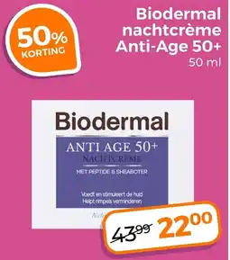 Trekpleister Biodermal nachtcrème Anti-Age 50+ aanbieding