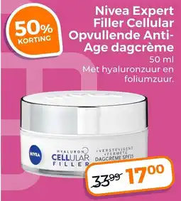 Trekpleister Nivea Expert Filler Cellular Opvullende Anti- Age Dagcrème aanbieding