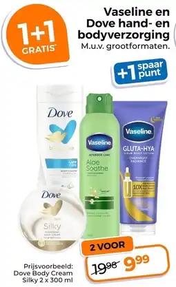 Trekpleister Vaseline en Dove hand en Bodyverzorging aanbieding