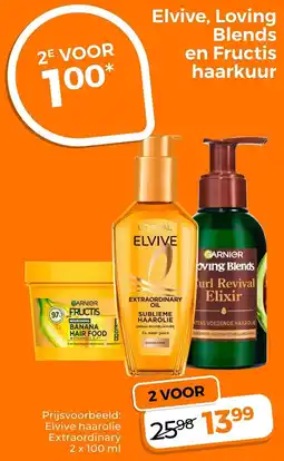 Trekpleister Elvive, Loving Blends en Fructis Haarkuur aanbieding