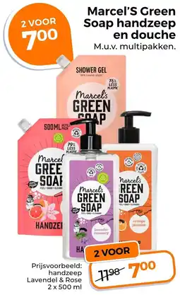 Trekpleister Marcel's Green Soap Handzeep en Douche aanbieding