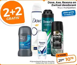 Trekpleister Dove, Axe, Rexona en Zwitsal Deodorant aanbieding