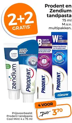 Trekpleister Prodent en Zendium Tandpasta aanbieding