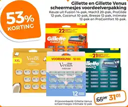 Trekpleister Gillette en Gillette Venus Scheermesjes Voordeelverpakking aanbieding