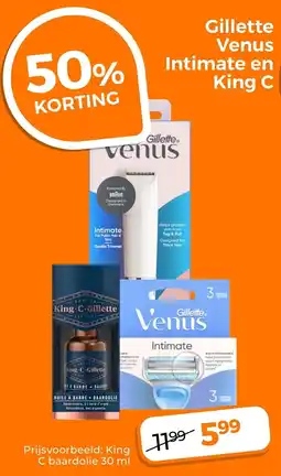 Trekpleister Gillette Venus Intimate en King C aanbieding