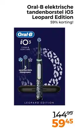 Trekpleister Oral-B elektrische tandenborstel iO3 Leopard Edition aanbieding