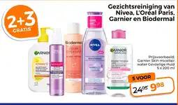 Trekpleister Gezichtsreiniging van Nivea, L'Oréal Paris. Garnier en Biodermal aanbieding