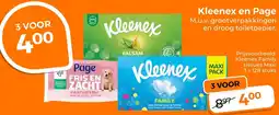 Trekpleister Kleenex en Page aanbieding