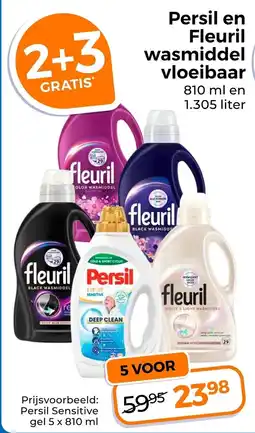 Trekpleister Persil en Fleuril Wasmiddel Vloeibaar aanbieding