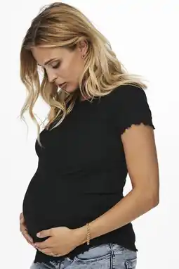 Wehkamp ONLY MATERNITY ribgebreide zwangerschapstop Emma zwart aanbieding