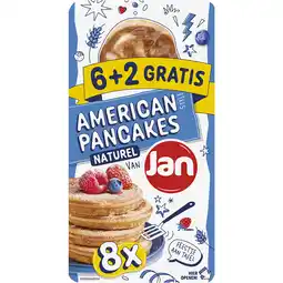 Jumbo Jan American Style Pancakes Naturel 6+2 Stuks 400 g aanbieding