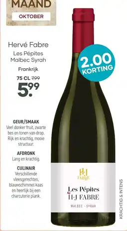 Mitra Hervé Fabre Les Pépites Malbec Syrah aanbieding