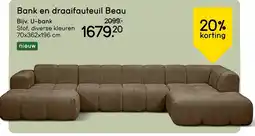Leen Bakker Bank en draaifauteuil Beau aanbieding