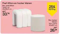 Leen Bakker Poef Alfaro en hocker Wenen aanbieding