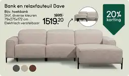 Leen Bakker Bank en relaxfauteuil Dave aanbieding
