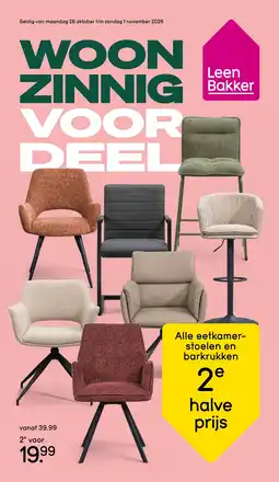 Leen Bakker Alle eetkamerstoelen en barkrukken aanbieding