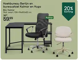 Leen Bakker Hoekbureau Berlijn en bureaustoel Kalmar en Hugo aanbieding