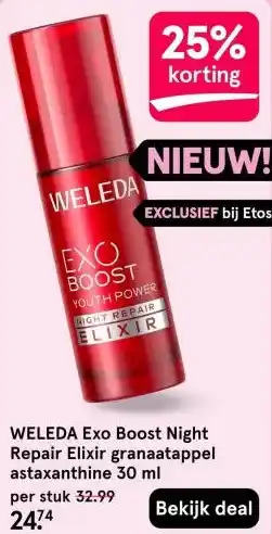 Etos Weleda exo boost night repair elixir granaatappel astaxanthine aanbieding