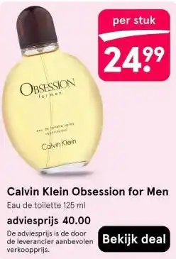 Etos Calvin Klein Obsession for Men aanbieding