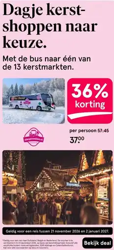 Etos Met de bus naar één van de 13 kerstmarkten. aanbieding