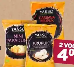 Ekoplaza Yakso KRUPUK OF MINI PAPADUMS aanbieding