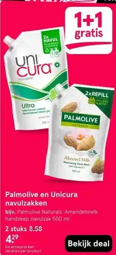 Etos Palmolive en Unicura navulzakken aanbieding