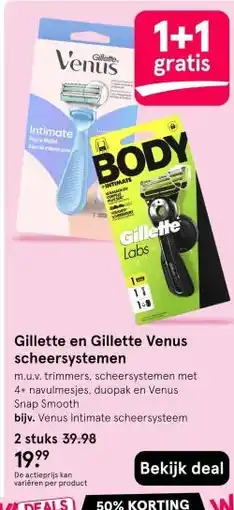 Etos Gillette en Gillette Venus scheersystemen aanbieding