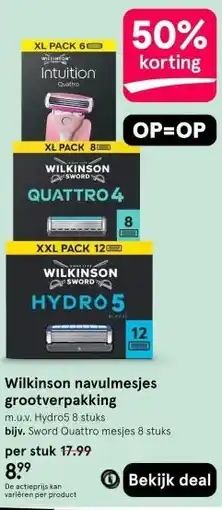 Etos Wilkinson navulmesjes grootverpakking aanbieding
