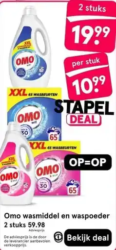 Etos Omo wasmiddel en waspoeder aanbieding