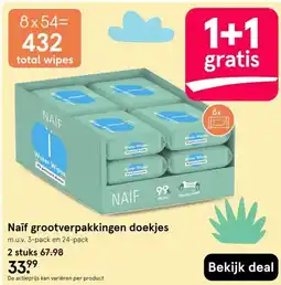 Etos Naif grootverpakkingen doekjes aanbieding