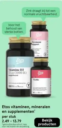 Etos Etos vitaminen, mineralen en supplementen aanbieding