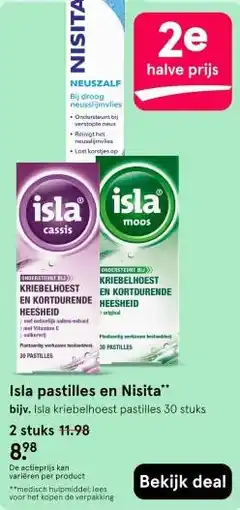 Etos Isla pastilles en nisita aanbieding