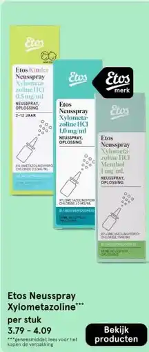 Etos Etos Neusspray Xylometazoline aanbieding