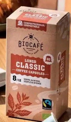 Ekoplaza Biocafe lungo classic coffee capsules aanbieding