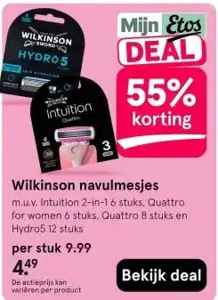 Etos Wilkinson navulmesjes aanbieding